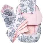 Medi partners 5 lments cocon de bb 100x60x15cm 100% coton rducteur de lit bb (berry avec rosa ...