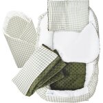 Medi partners 5 lments cocon de bb 100x60x15cm 100% coton rducteur de lit bb (grille avec olive ...