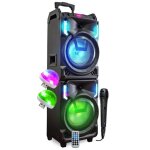 Mega enceinte 800w sono dj autonome xxl usb bluetooth effets led microphone karaoke dj avec trolley 2 ...