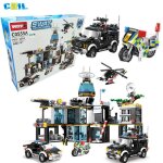 M�ga jeu de construction coil de 1261 pi�ces�: voiture de police commissariat et autres v�hicules