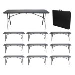 Megapack 10 tables pliantes rectangulaires pour la restauration 180x74cm thinia home