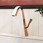 Meje 11031wg robinet de lavabo de salle de bain robinet de lavabo en laiton � poign�e unique blanc avec ...