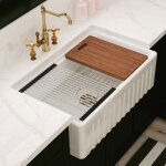 Meje 838 x 508 cm vier de cuisine  cuve unique pour station de travail  bord avant avec tablier - ...