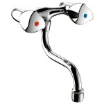 M�langeur d�vier mural avec bec orientable delabie