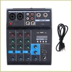 M�langeur de son 4 canaux m�langeur dj de musique cristalline avec console de mixage sonore usb bt