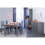 Melina - ensemble table 160cm + vaisselier + buffet