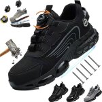 Mens steel toe safety work shoesindestructible shoesgrey steel toe shoes?black a)