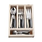 Mnagre 24 pices laguiole artisanat franais dans son range couverts