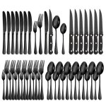 M�nag�re 48 pi�ces - like no other - service pour 8 personnes - acier inoxydable - noir - contemporain ...