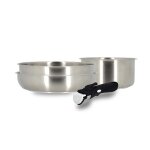 Set 4 pieces iris poele casserole et poignee en acier inoxydable inducti Set 4 pieces iris poele casserole et poignee en acier inoxydable inducti