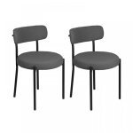 Mengda - lot de 2chaise de salle � manger - chaise de cuisine - tissu peluche teddy - contemporain design ...