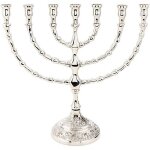 Menorah chandelier 7 branches laiton dor bougies jusqu& 39 15cm hauteur du chandelier : 20cm largeur ...