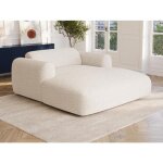 M�ridienne 2 places en tissu bouclette blanc pogni de maison c�phy