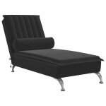 Meridienne chaise longue pour interieur fonction de vibration avec traversin en velours noir dec026156 ...