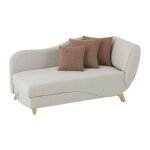 M�ridienne gauche convertible avec coffre de rangement en tissu beige penelope