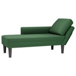Meridienne salon - chaise longue - avec coussin vert jungle tissu en velours c�tel� - fauteuil relax@660235 ...