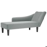 Meridienne salon - fauteuil long - avec accoudoir droit gris clair tissu - fauteuil relax@704309