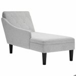 Meridienne salon - fauteuil long - avec coussin - et accoudoir droit gris nuage tissu - fauteuil relax@408555 ...
