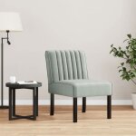 Meridienne salon - fauteuil sans accoudoirs gris clair velours - fauteuil relax@324867