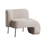 M�ridienne en velours c�tel� blanc sol�a