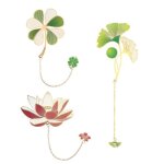 Marque - page en m�tal 3 pi�ces marque - page en feuille de m�tal marque - page 3d avec pendentif � pompons ...