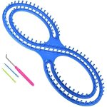 Mtier  tricoter afghan kit de mtier  tisser en plastique bleu de figure 8 avec aiguilles de suture ...