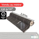Vente au m�tre / largeur 207m / toile bache de paillage tiss�e 130g / m2 anti - mauvaises herbes / coloris ...