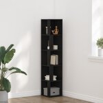 Meuble d angle noir ch�ne 33x33x1645 cm en bois d ing�nierie