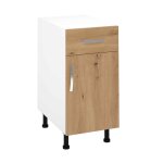 Meuble armoire de cuisine avec 1 porte + 1 tiroir coloris ch�ne albar - hauteur 85 x longueur 40 x profondeur ...