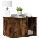 Meuble de bac � liti�re pour chat ch�ne fum� bois d ing�nierie