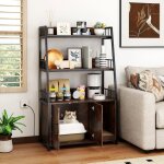 Meuble bac � liti�re pour chat avec �tag�res costway meuble de toilettes cach� pour chat station de charge ...