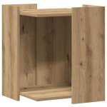 Meuble de bac � liti�re pour chat - vidaxl - ch�ne artisanal - 42x42x51 cm - bois ding�nierie - capacit� ...