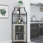 Meuble bar dangle avec casier � vin amovible armoire � vin industrielle avec porte - verres et porte ...