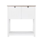 Meuble de bar - duoku - 80 x 35 x 88 cm - 3 niveaux de rangement - table basse - marron et blanc