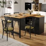 Meuble de bar extensible - modernluxe - rotation � 360� - 180x79. 5x71. 5 cm - 2 tiroirs - 2 portes - ...