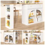 Meuble bar extensible rotatif 360° avec rangement bouteilles et verres table de bar Îlot de cuisine banc ... Meuble bar extensible rotatif 360° avec rangement bouteilles et verres table de bar Îlot de cuisine banc ...