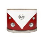 Meuble bar rouge avec plateau en bois de manguier combi Meuble bar rouge avec plateau en bois de manguier combi