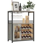 Meuble bar À vin À 3 niveaux avec led casier À vin avec porte - verres et porte grillagée 12 bouteilles ... Meuble bar À vin À 3 niveaux avec led casier À vin avec porte - verres et porte grillagée 12 bouteilles ...