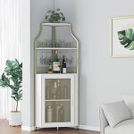 Meuble bar � vin armoire comptoir fran�aise - armoire � vin dangle - 45 bouteilles - 45x45x152cm blanc ...