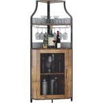 Meuble bar  vin armoire comptoir scandinave - armoire  vin de angle - jusqu 45 bouteilles - 45x45x152cm ...