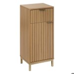Meuble bas - 5five - tasso - 2 portes - effet bois naturel - style contemporain