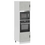 Meuble bas armoire buffet de cuisine bonnie armoires de four 2 pcs porto gris bton bois dingnierie ...