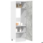 Meuble bas armoire buffet de cuisine bonnie armoire de r�frig�rateur gris b�ton 60x57x207 cm - agglom�r� ...