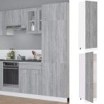 Meuble bas armoire buffet de cuisine bonnie armoire � r�frig�rateur sonoma gris 60x57x207 cm bois - belle ...