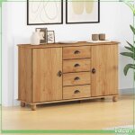 Meuble bas - buffet askim - bois massif en pin - marron - 2 portes et 1 tiroir