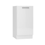 Meuble bas de cuisine avec 1 porte coloris blanc - longueur 40 x profondeur 4460 x hauteur 82 cm