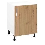 Meuble bas de cuisine avec 1 porte coloris ch�ne albar - hauteur 85 x longueur 60 x profondeur 58 cm