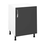 Meuble bas de cuisine avec 1 porte coloris gris - hauteur 85 x longueur 60 x profondeur 58 cm