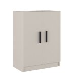 Meuble bas de cuisine avec 2 portes coloris beige - longueur 60 x profondeur 34 x hauteur 80 cm