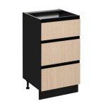 Meuble bas de cuisine - deconation - roma - 3 tiroirs - bois - design moderne et minimaliste